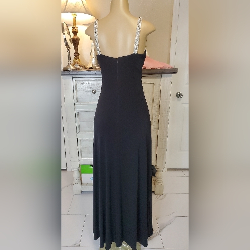 JS Boutique Black Strapless Dress with Silver Accents - Picture 5 of 9
